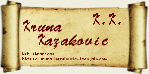 Kruna Kazaković vizit kartica